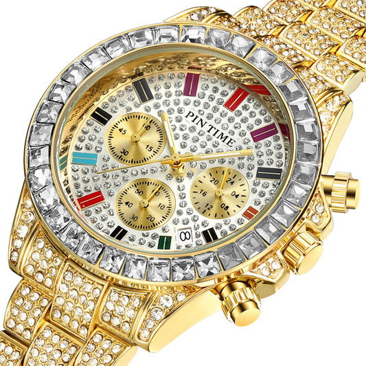 Black Iced Out Wrist Watch