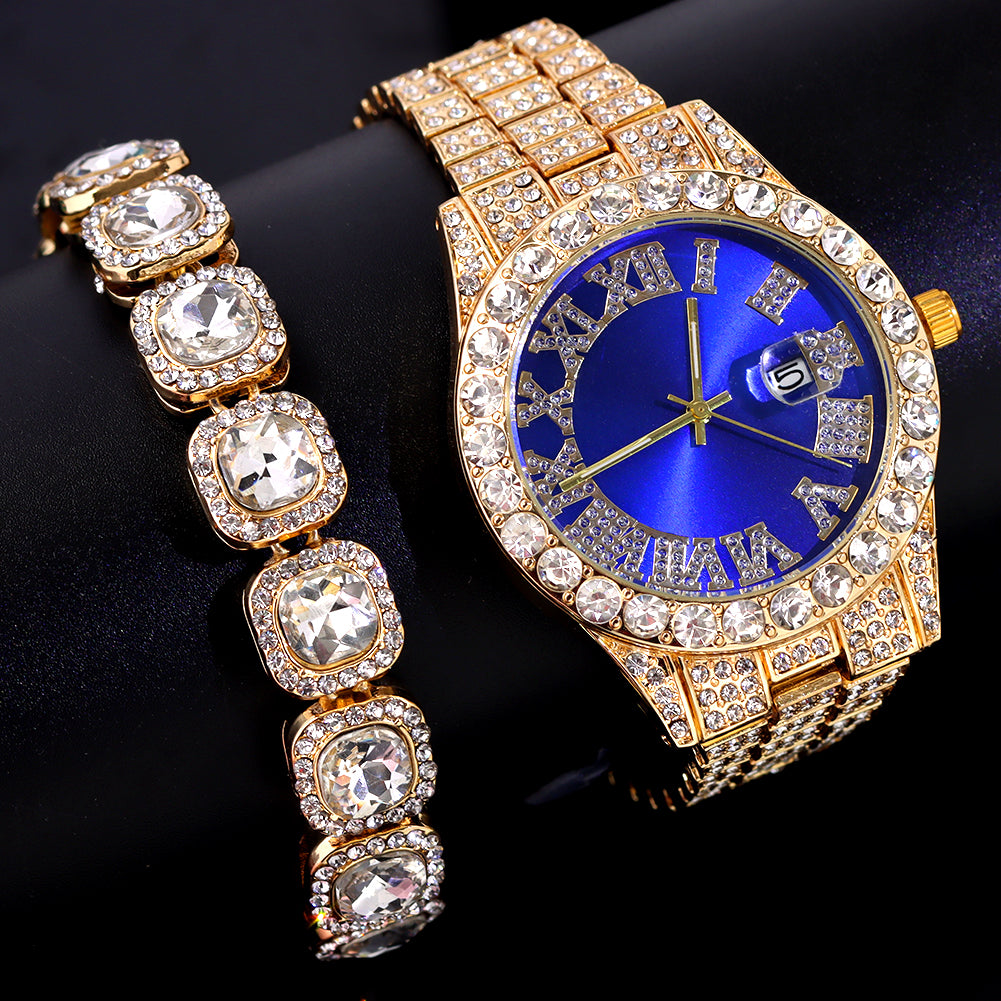 Cuban Quartz Bling Full Rhinestones Watches