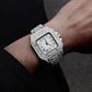Shine Crystal Iced Out Watch With Full Rhinestones Paved Luxury Rhombus Cuban Link Chain