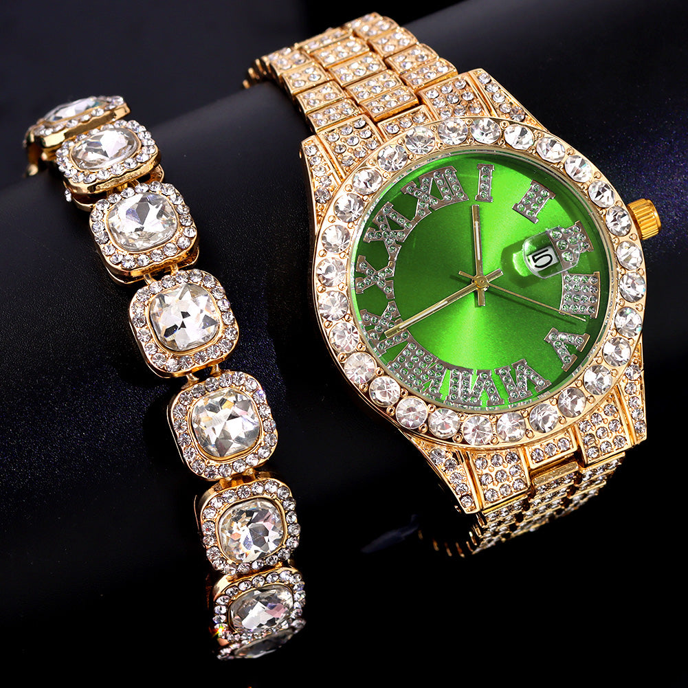 Cuban Quartz Bling Full Rhinestones Watches
