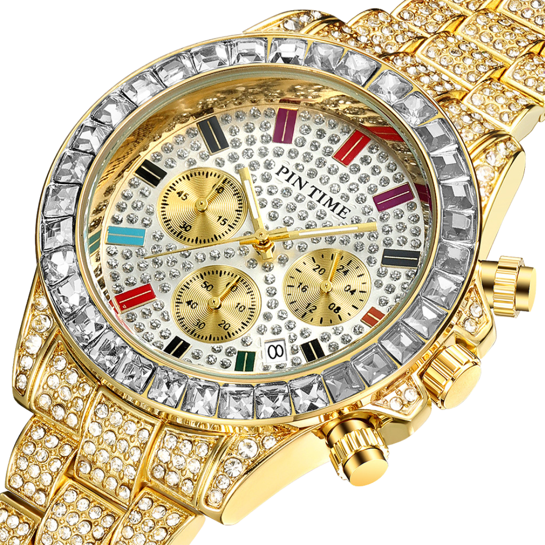 Black Iced Out Wrist Watch